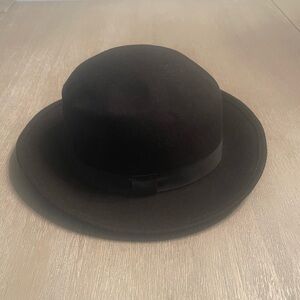 Men’s 100% Wool black Bowlers Hat in Size Large